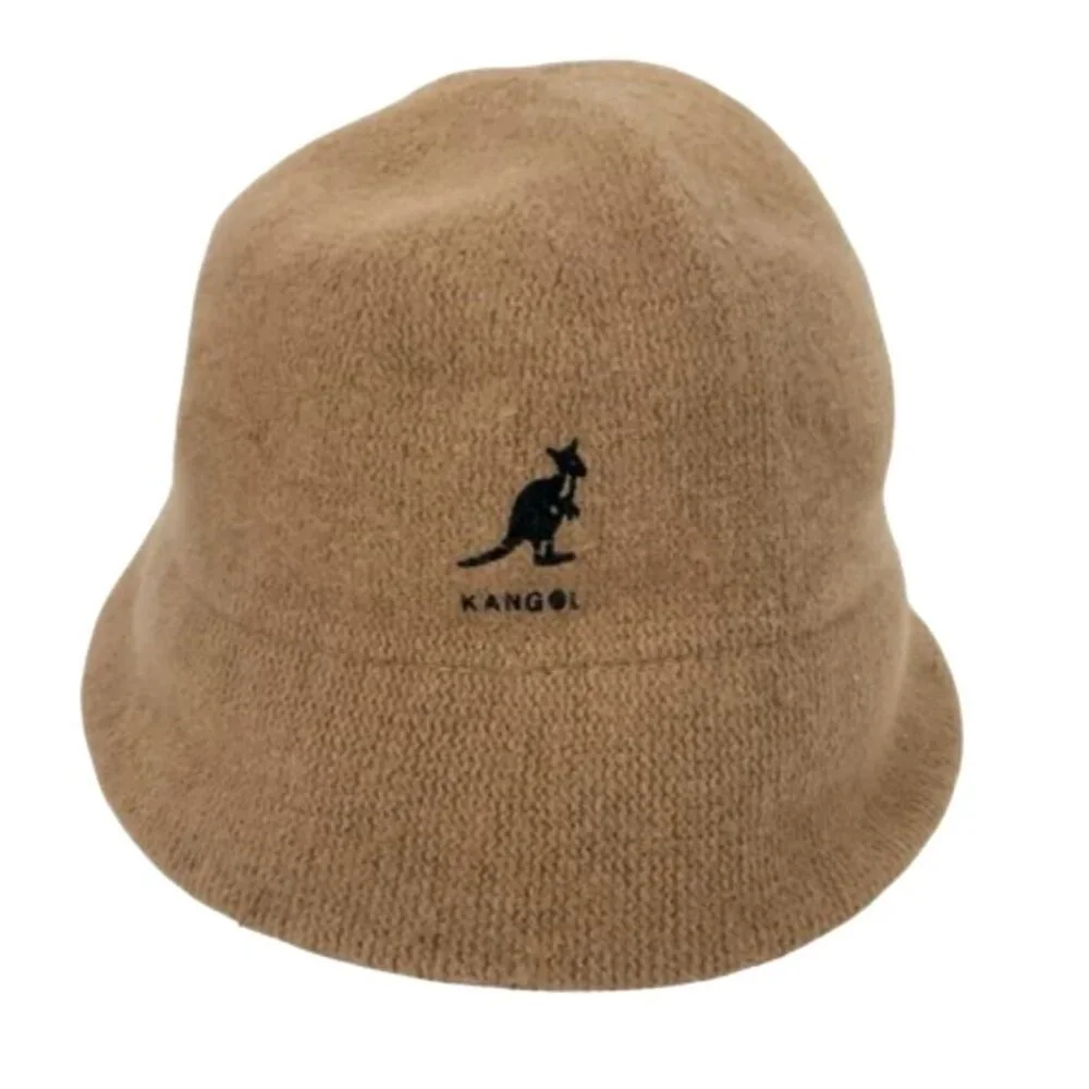 Kangol Angora Bucket Hat Camel Brown Textured Wool Blend Minimalist Streetwear